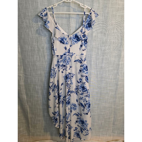 Women's By & by‎ Floral Dress Romper Size S (3) White Blue - Picture 6 of 7